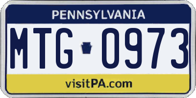 PA license plate MTG0973