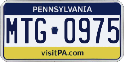 PA license plate MTG0975