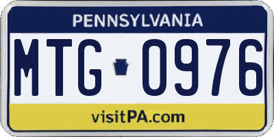 PA license plate MTG0976