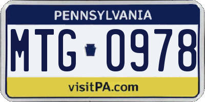 PA license plate MTG0978