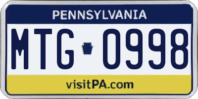 PA license plate MTG0998