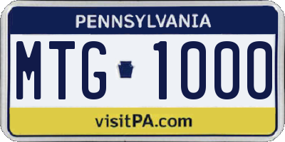 PA license plate MTG1000