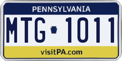 PA license plate MTG1011
