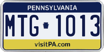 PA license plate MTG1013