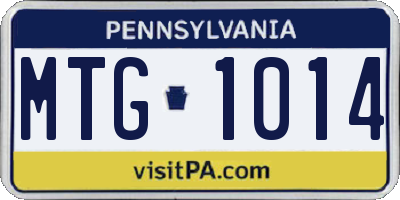 PA license plate MTG1014