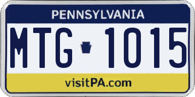 PA license plate MTG1015