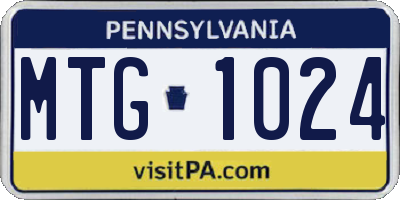 PA license plate MTG1024