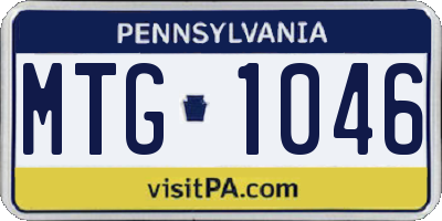 PA license plate MTG1046