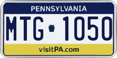 PA license plate MTG1050