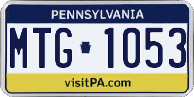 PA license plate MTG1053