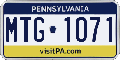 PA license plate MTG1071