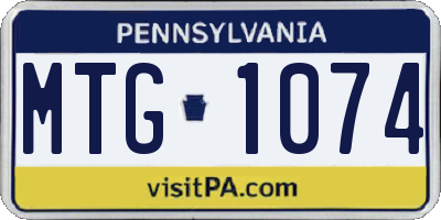 PA license plate MTG1074