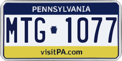 PA license plate MTG1077