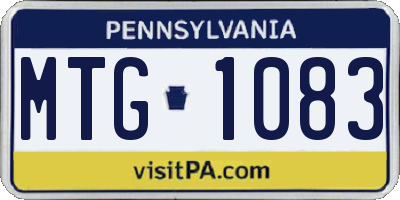 PA license plate MTG1083