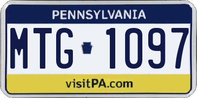 PA license plate MTG1097