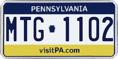PA license plate MTG1102