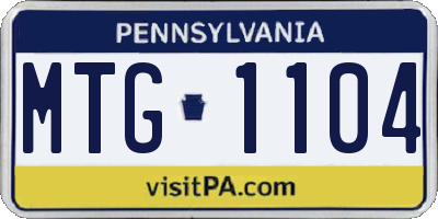 PA license plate MTG1104