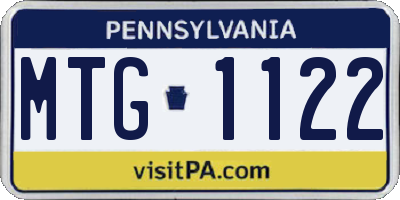 PA license plate MTG1122