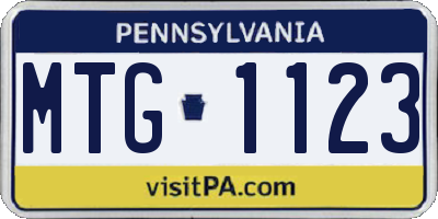 PA license plate MTG1123