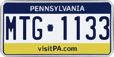 PA license plate MTG1133