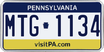 PA license plate MTG1134