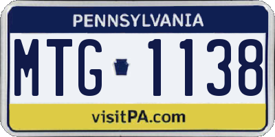 PA license plate MTG1138