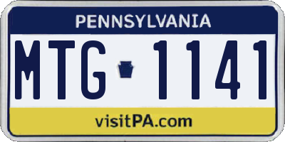 PA license plate MTG1141