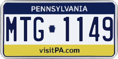 PA license plate MTG1149
