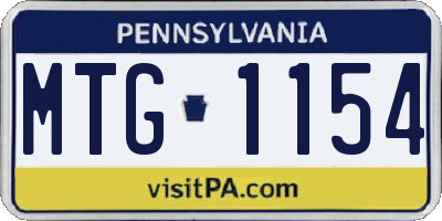 PA license plate MTG1154