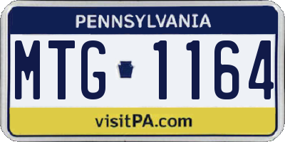 PA license plate MTG1164