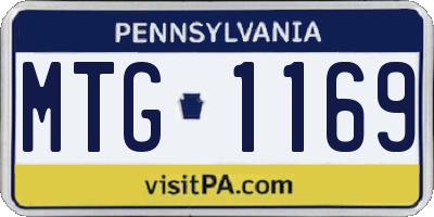 PA license plate MTG1169
