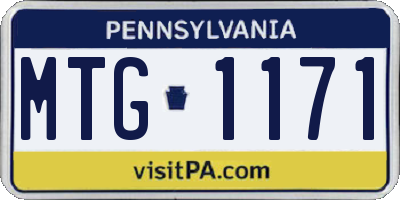 PA license plate MTG1171