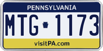 PA license plate MTG1173