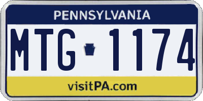 PA license plate MTG1174