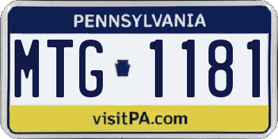 PA license plate MTG1181