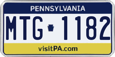 PA license plate MTG1182