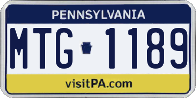 PA license plate MTG1189