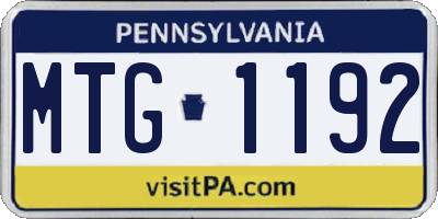 PA license plate MTG1192