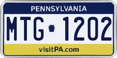PA license plate MTG1202