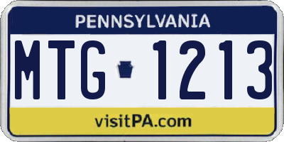 PA license plate MTG1213
