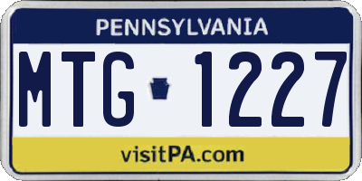 PA license plate MTG1227