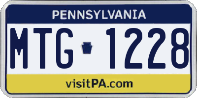 PA license plate MTG1228