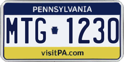 PA license plate MTG1230