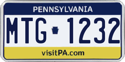 PA license plate MTG1232