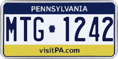 PA license plate MTG1242