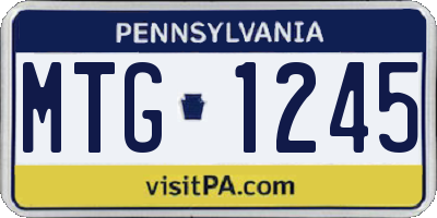 PA license plate MTG1245