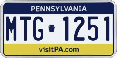 PA license plate MTG1251