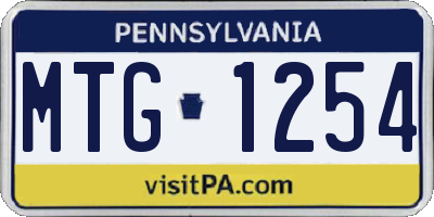 PA license plate MTG1254