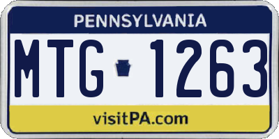 PA license plate MTG1263