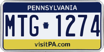 PA license plate MTG1274